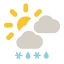Mostly cloudy with a mixture of snow and rain